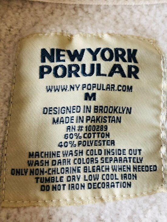 New York Popular Chicago Crew Neck Sweater Sweatshirt Oatmeal Mens M Embroidered - Picture 4 of 14